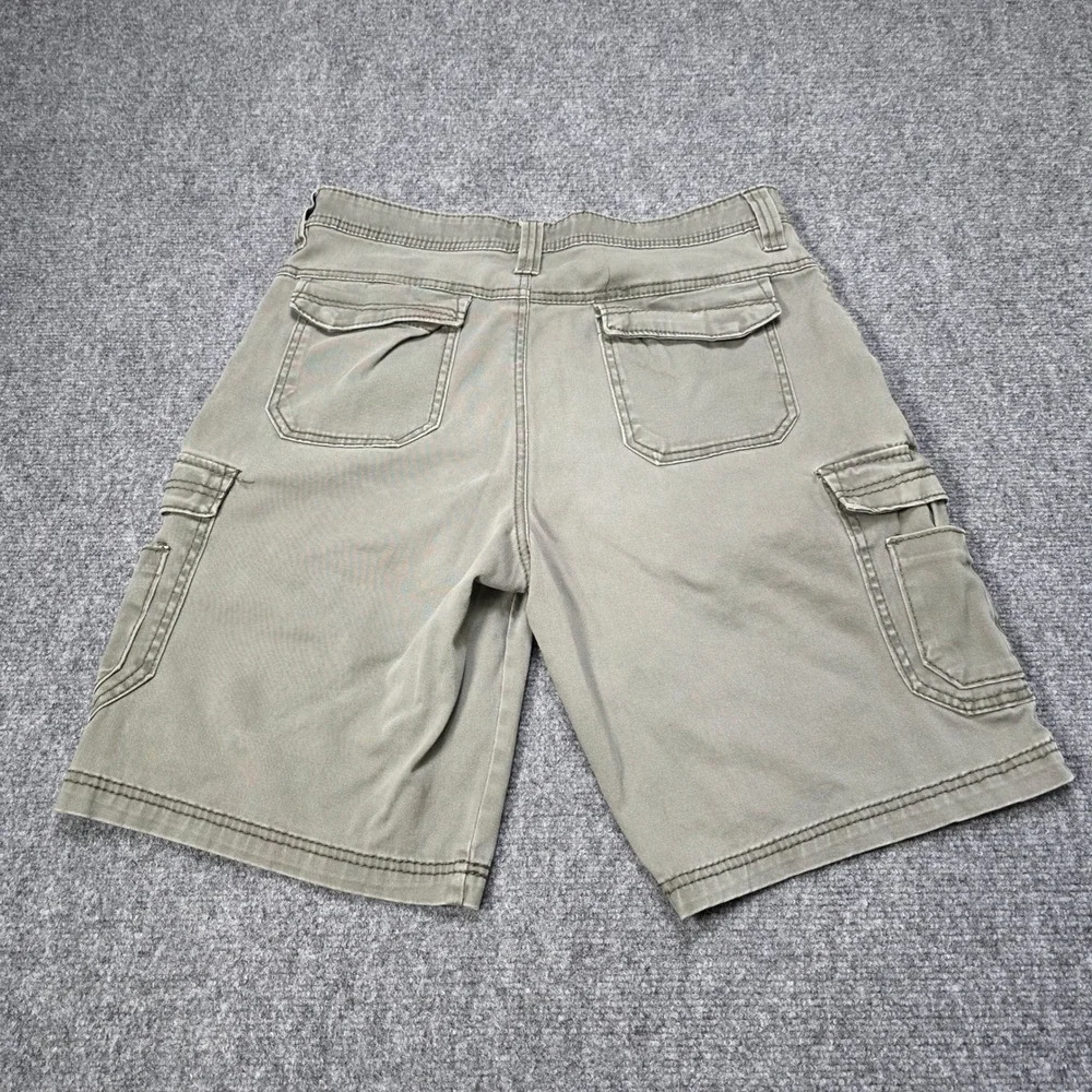 UNIONBAY Mens Messenger Cargo Shorts Size 34 Sage Green Khaki Outdoor Hiking EUC